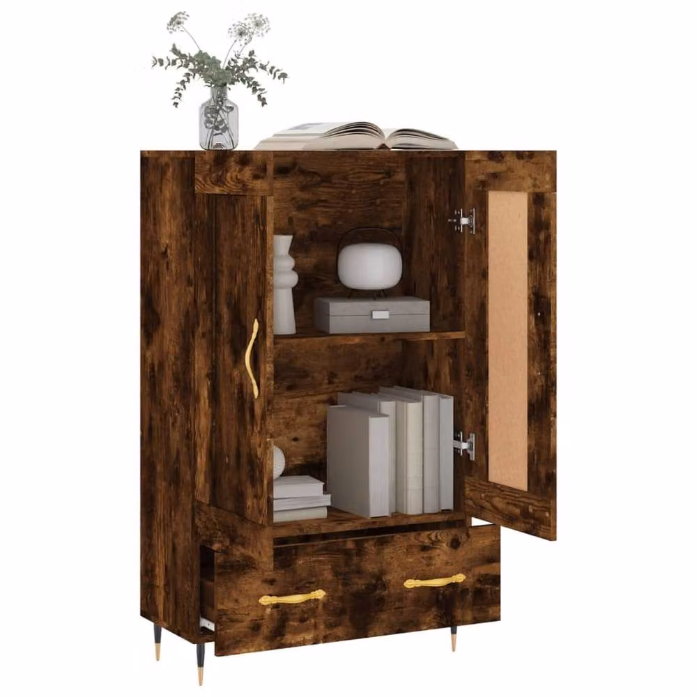 Berkfield Home Smoked Oak Highboard in Brown, W/D/H: 69.5 x 31 x 115 cm – 4