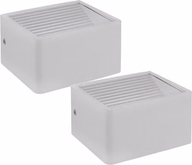 Loops 2 Pack White Aluminium IP44 Outdoor LED Wall Light