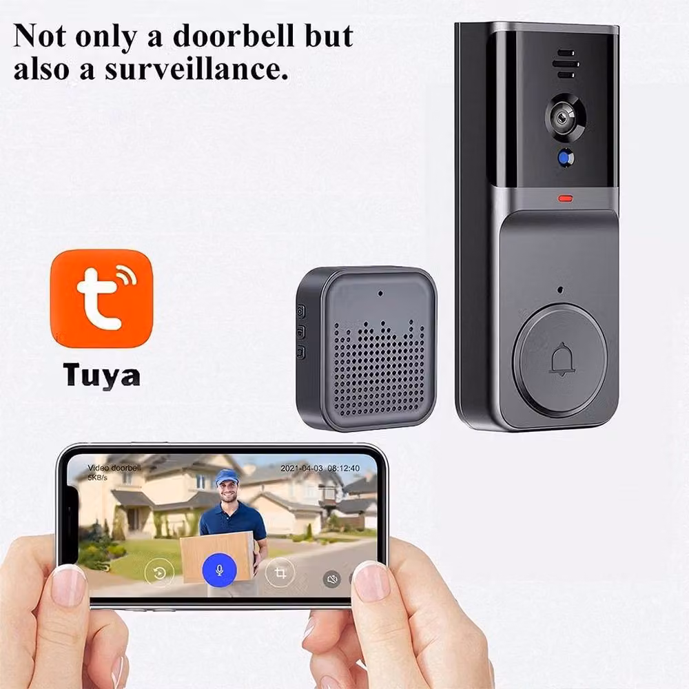 FORGEVIO Smart WiFi Wireless Video Doorbell Security in Black – 4