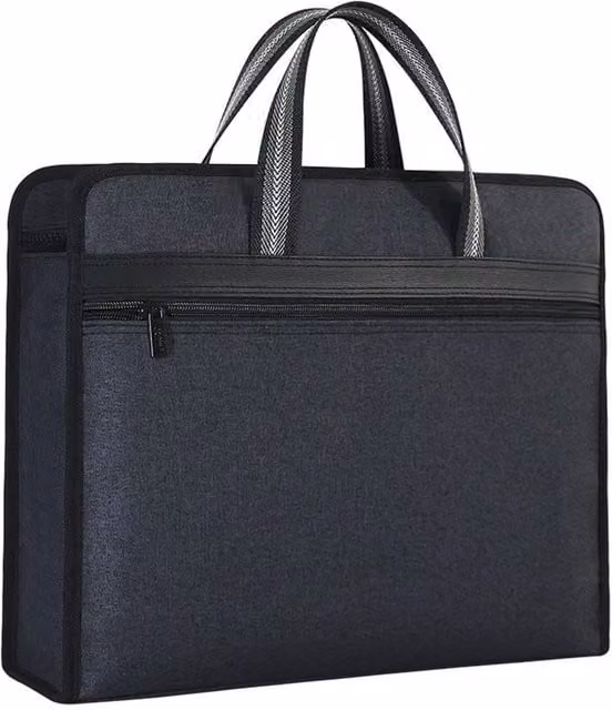 Nordara Black A4 Canvas Waterproof Zip Document Bag and File Folder Holder – 1