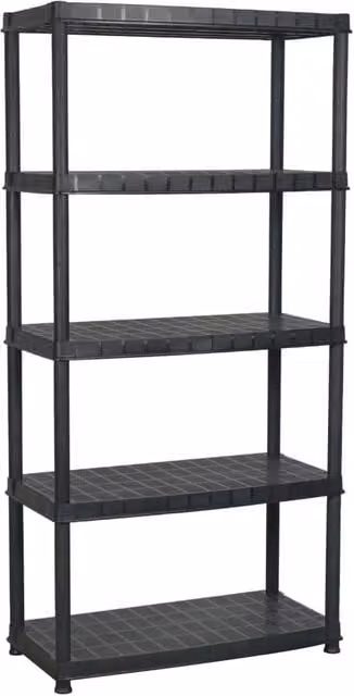Berkfield Home 5-Tier Plastic Storage Shelf, Black, W/D/H: 91.5 x 45.7 x 185 cm – 1