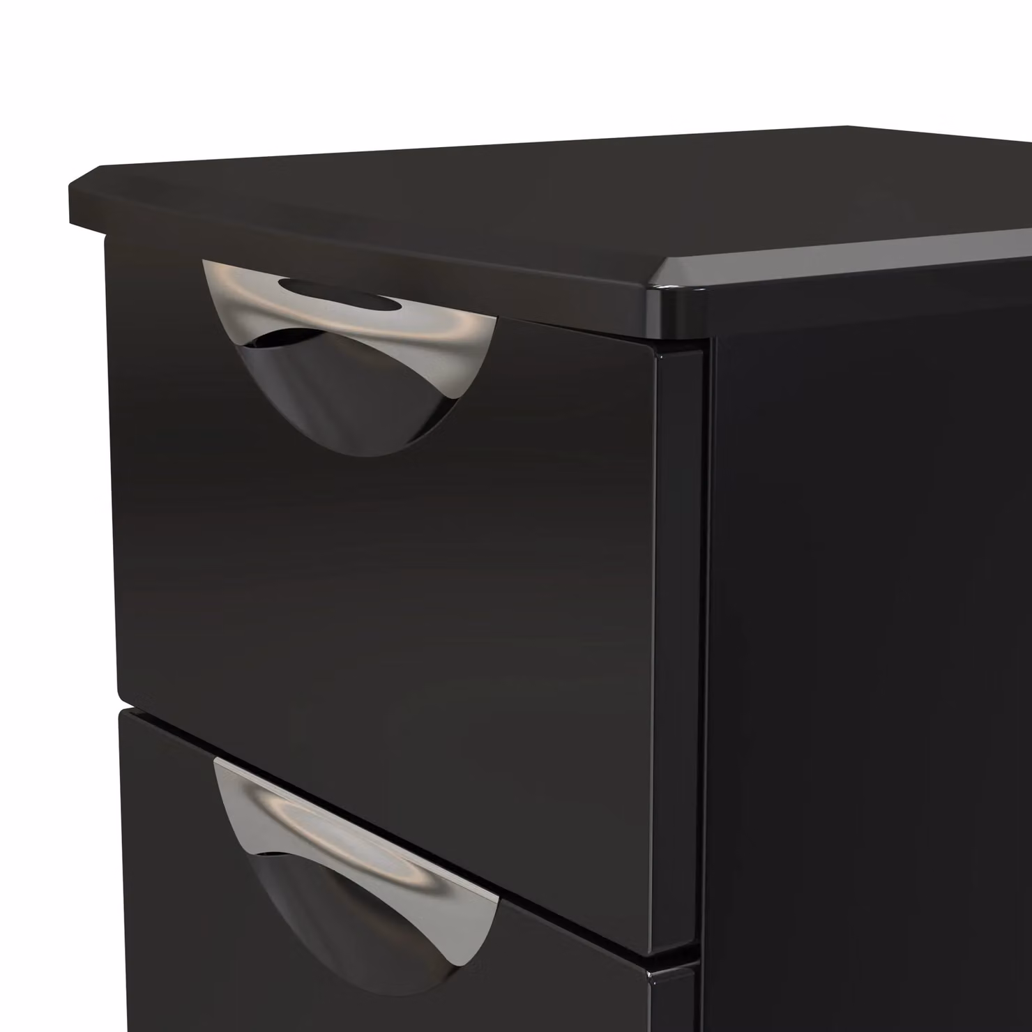 2 U Holborn 3 Drawer Bedside Cabinet in Black, Ready Assembled – 3
