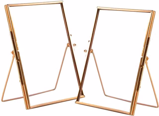 Nicola Spring Rose Gold Metal Rectangular Tabletop Photo Frame