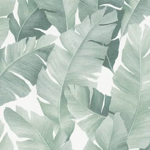 Galerie Industrial Effects White and Green Floral Botanical Non-Woven Wallpaper – 1