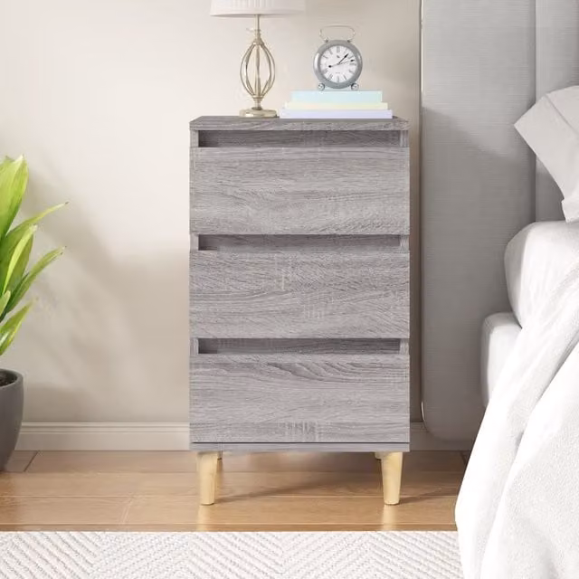 Berkfield Home Grey Sonoma Bedside Cabinet in Engineered Wood W/D/H: 40 x 35 x 70 cm – 1