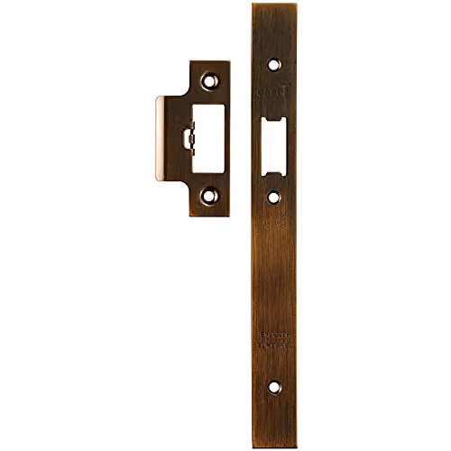 Loops Forend Strike and Fixing Pack for DIN Security Latch in Antique Brass