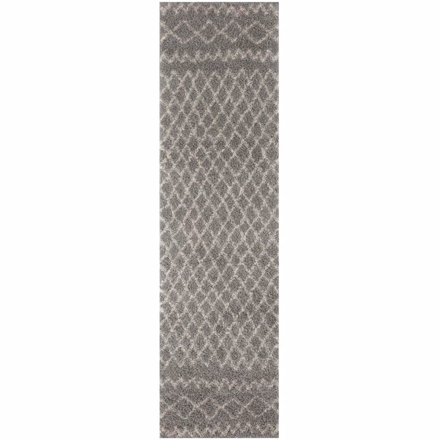 THE RUGS Soft Tangier Moroccan Shaggy Round Rug in Ivory and Grey, Diameter: 120 cm – 3
