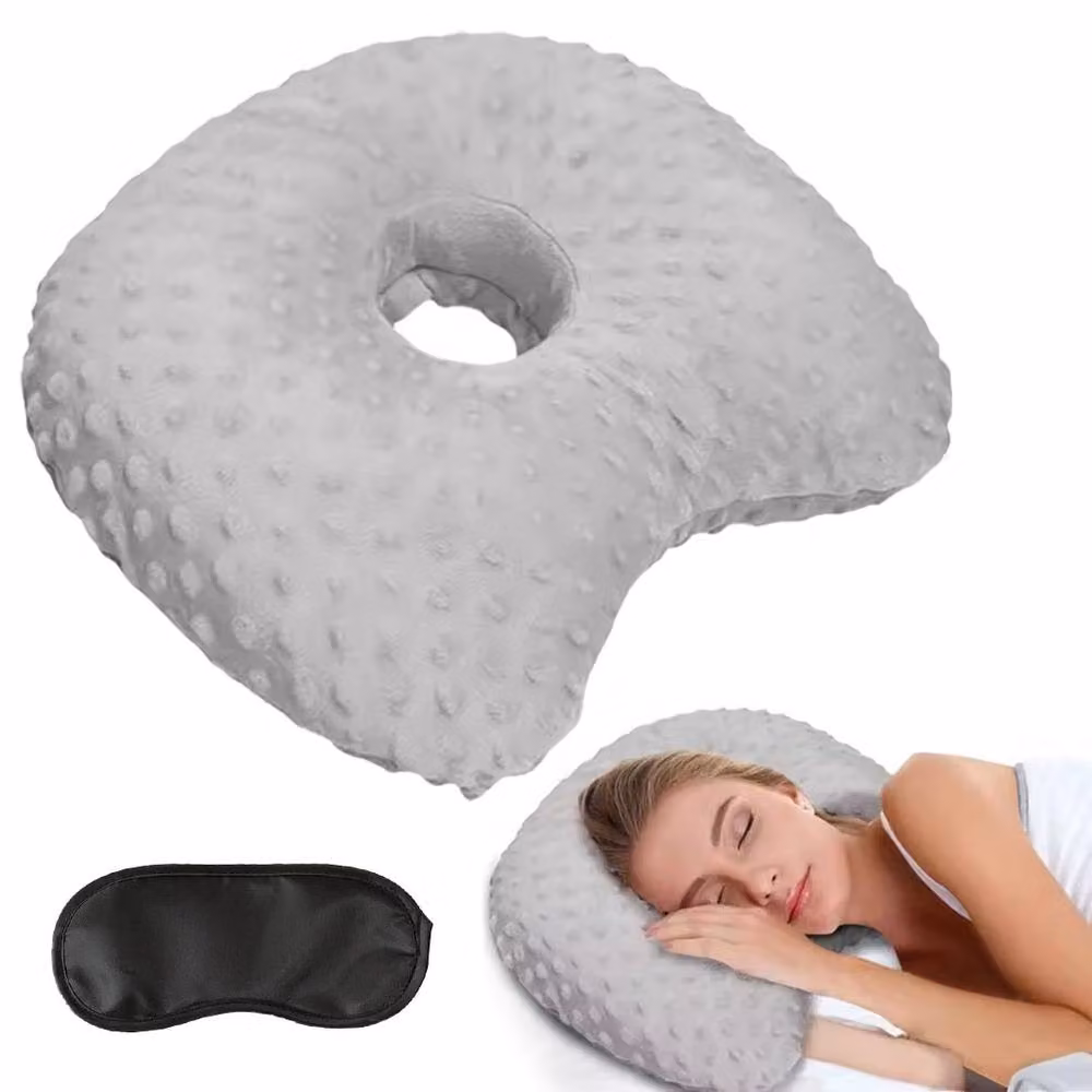 Kelvenix Grey Ear Piercing Protector Pillow for Side Sleepers – 4