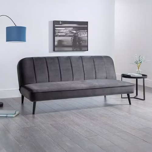 Julian Bowen Miro Grey Velvet Click Clack Sofabed – 1