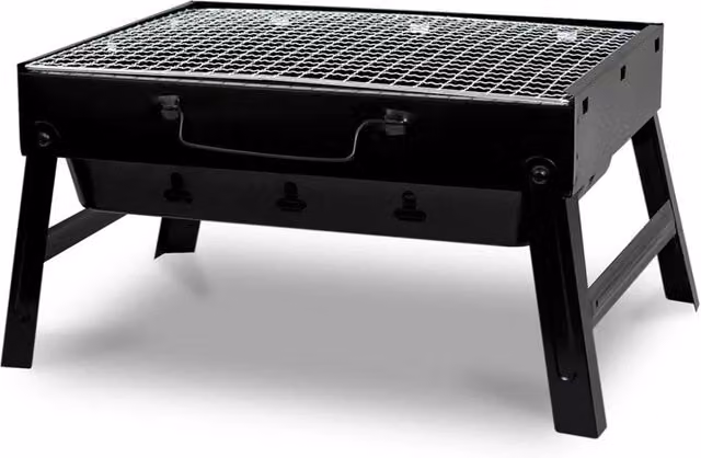 Nordara Portable Folding Charcoal BBQ Grill in Black