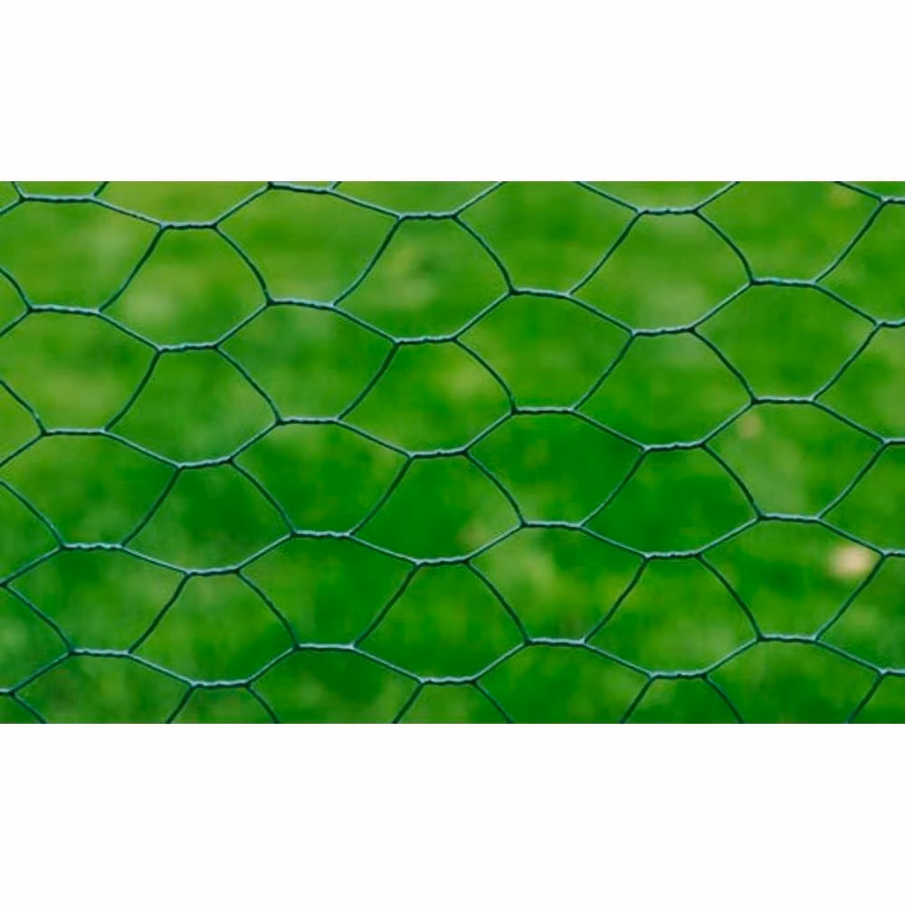 Berkfield Home Green PVC Coated Galvanised Steel Chicken Wire Fence, H: 25 cm x L: 1 m – 3