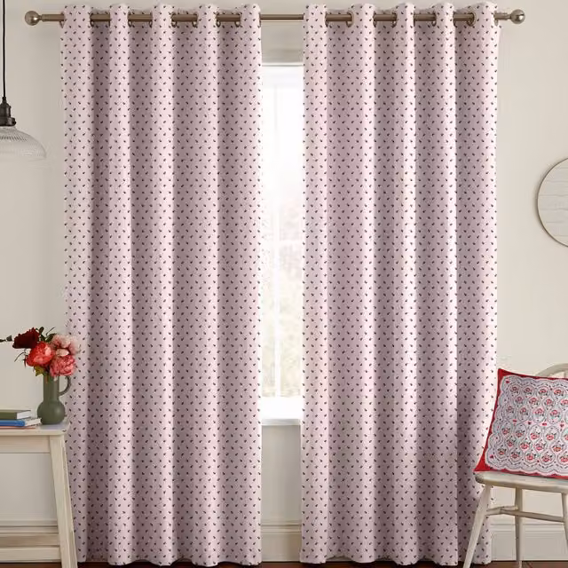 Cath Kidston Rose Bud Made to Measure Blackout Cotton Floral Curtain in Pink