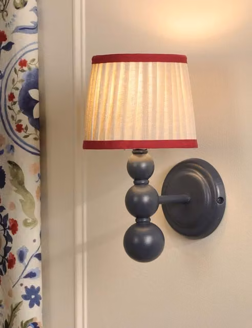 Joules Harewood Blue and Wood Wall Light