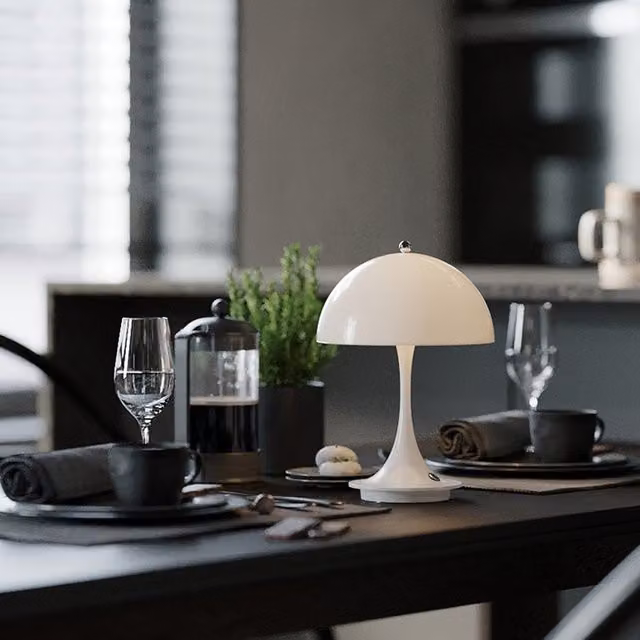 Living Star Dimmable Mushroom Shaped Tabletop Lamp in White