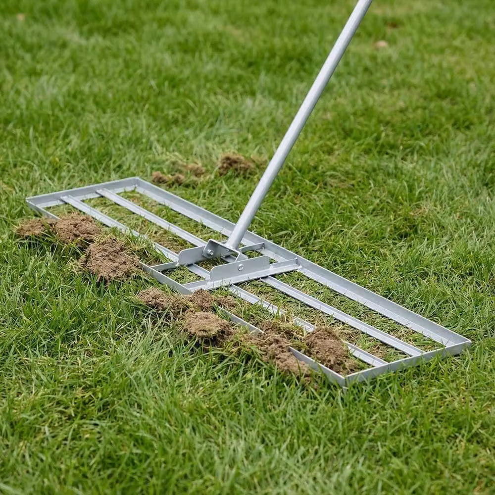 FLAVORA Silver Lawn Leveling Rake with Adjustable Handle – 2
