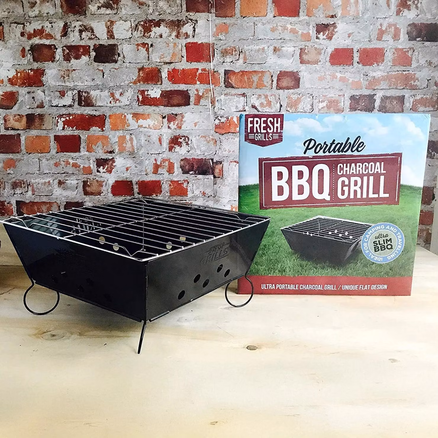 Monstershop Portable Folding BBQ in Black with 700g Oak Wood Smoking Chips – 4