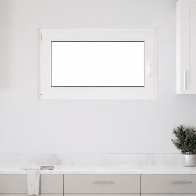 Berkfield Home RISOR White Plastic Basement Tilt and Turn Window, DIN Left, W: 100 cm, H: 50 cm