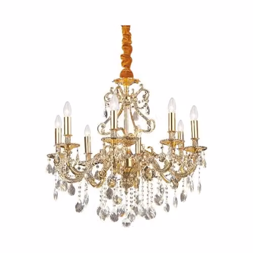 Ideal Lux GIOCONDA SP8 Ceiling Light in Gold and Transparent Glass