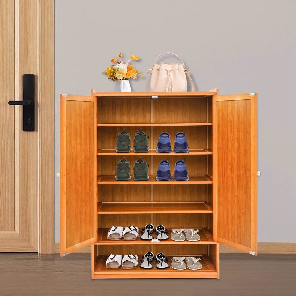 KORVIXA Modern 2-Door Freestanding Shoe Storage Cabinet in Sand, W/D/H: 100 x 100 x 100 cm – 3