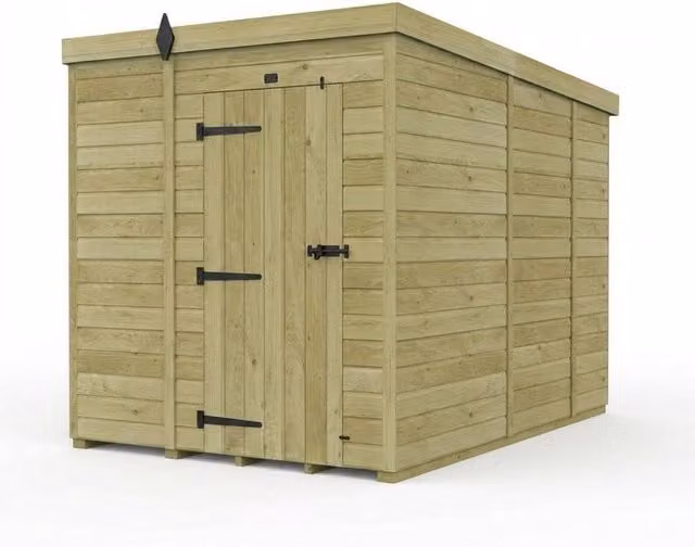 Buttercup Farm Brown Timber Pent Garden Shed with Single Door and No Windows W/D/H: 274 x 183 x 210 cm