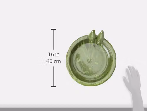 Esschert Design Green Round Ceramic Bird Bath Tabletop, W/D/H: 32.9 x 30.7 x 30.7 cm – 3