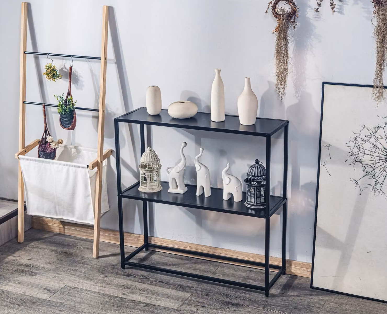 Nordlys Modern Industrial Black Lacquered Metal Console Table – 2
