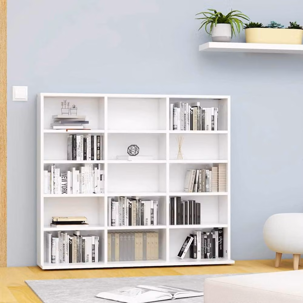 Berkfield Home Decorative CD Cabinet in White, W/D/H: 102 x 23 x 89.5 cm – 2