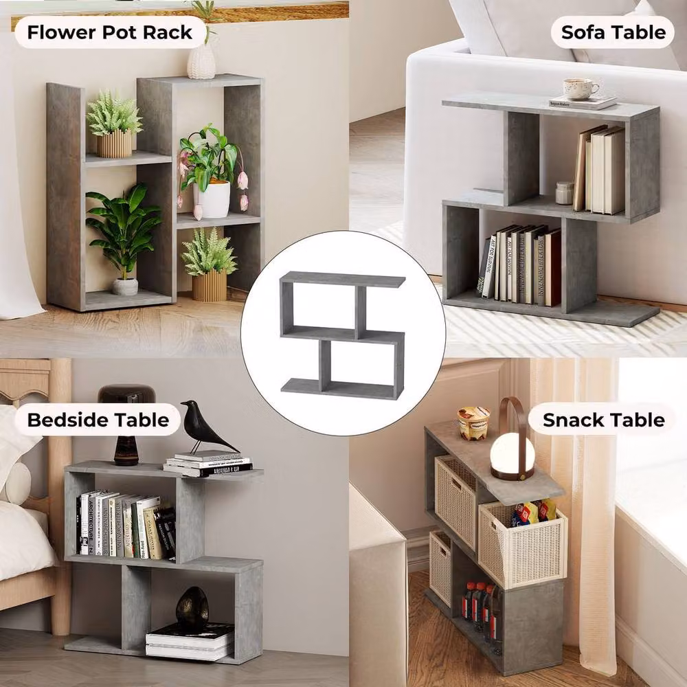 KORVIXA Modern Grey Sofa Side Table and Bedside Table, W/D/H: 60 x 60 x 60 cm – 3
