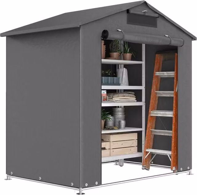 Rolipo Waterproof Bike Storage Tent with Vent, Dark Grey, W/D/H: 182.88 x 121.92 x 190 cm – 1