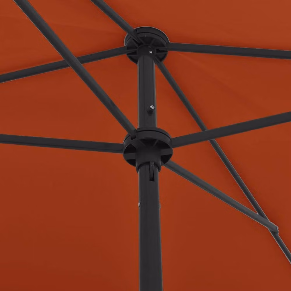 Berkfield Home Sturdy Beach Umbrella in Terracotta Orange, W: 200 cm, D: 125 cm – 2