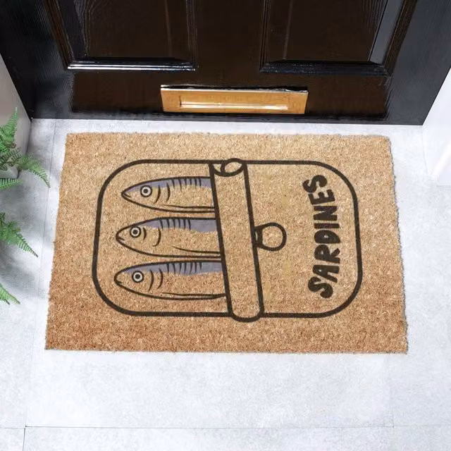 Artsy Mats Sardine Tin Coir Doormat in Brown, W/D: 60 x 40 cm