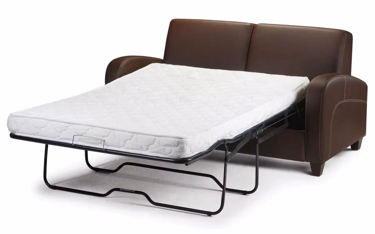 Ashfield Brown Faux Leather 2 Seater Sofa Bed with Pull Out Frame – 2