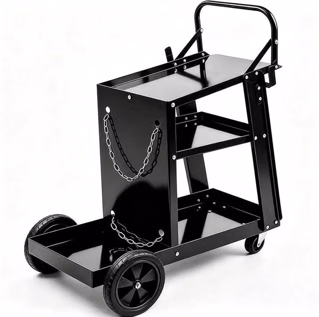 FORGEVIO 3-Tier Welding Cart Trolley for Plasma Cutters, Black