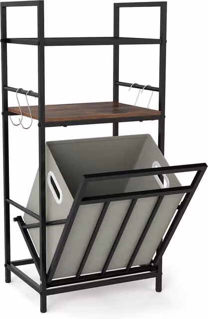COSTWAY 2 Tier Laundry Hamper in Black or Brown