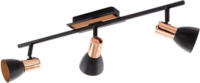 Loops Modern Black and Copper Metal Flush Ceiling Light with 3x3.3W GU10 LED Bulbs Included