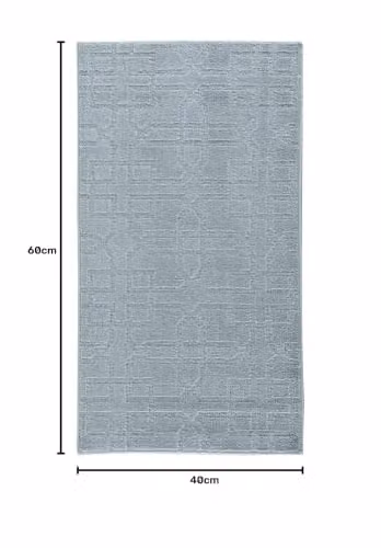 Desire Rugs Ivy Non-Slip Machine Washable Doormat with Graphic Trellis Design in Silver, W: 60 cm, D: 40 cm – 4