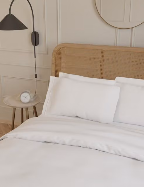 M&S Egyptian Cotton 230 Thread Count King Size Percale Pillowcase in White