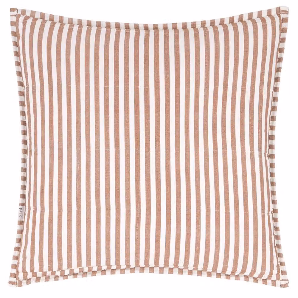 Yard Hebden Striped Square Cotton Cushion in Beige and Multicolour, W/D/H: 55 x 55 x 55 cm – 2