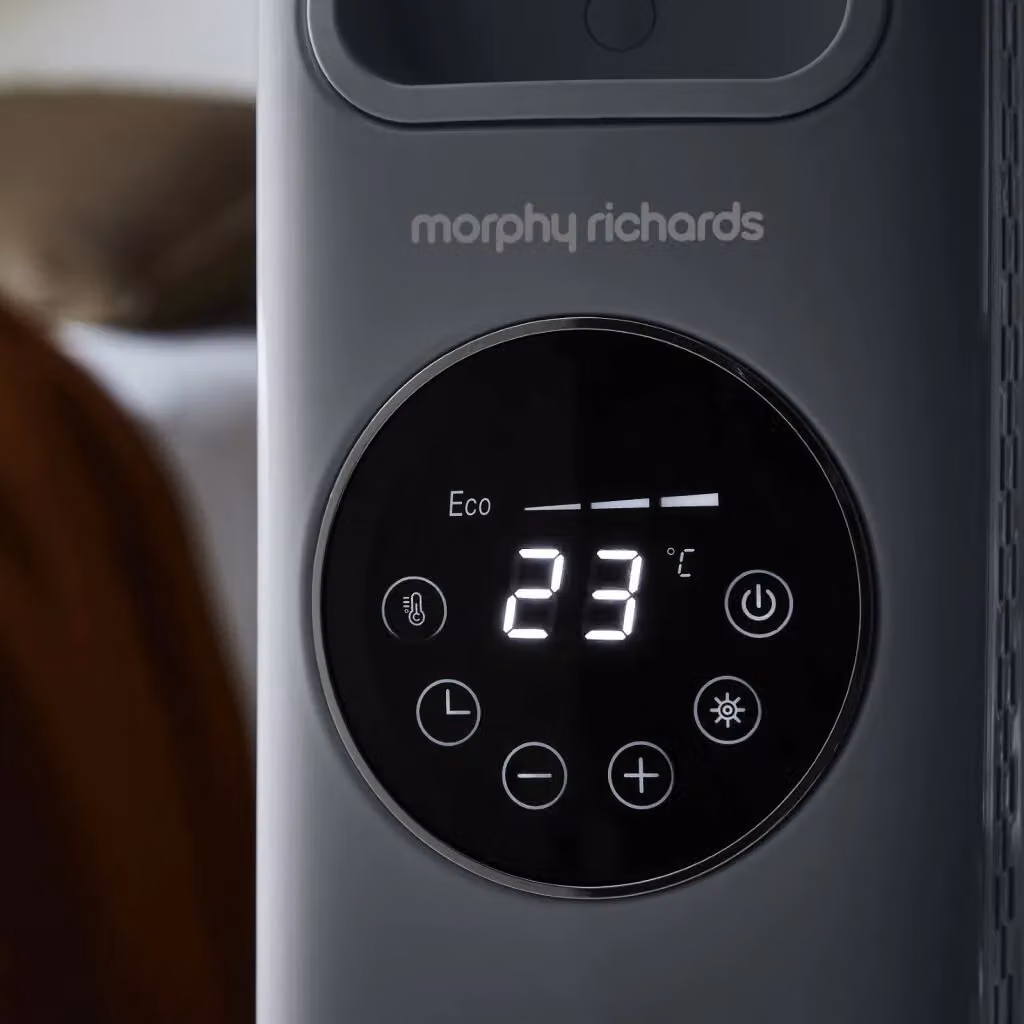 Morphy Richards HeatFlux 2kW Digital Oil Filled Radiator with Remote Control, Grey – 4