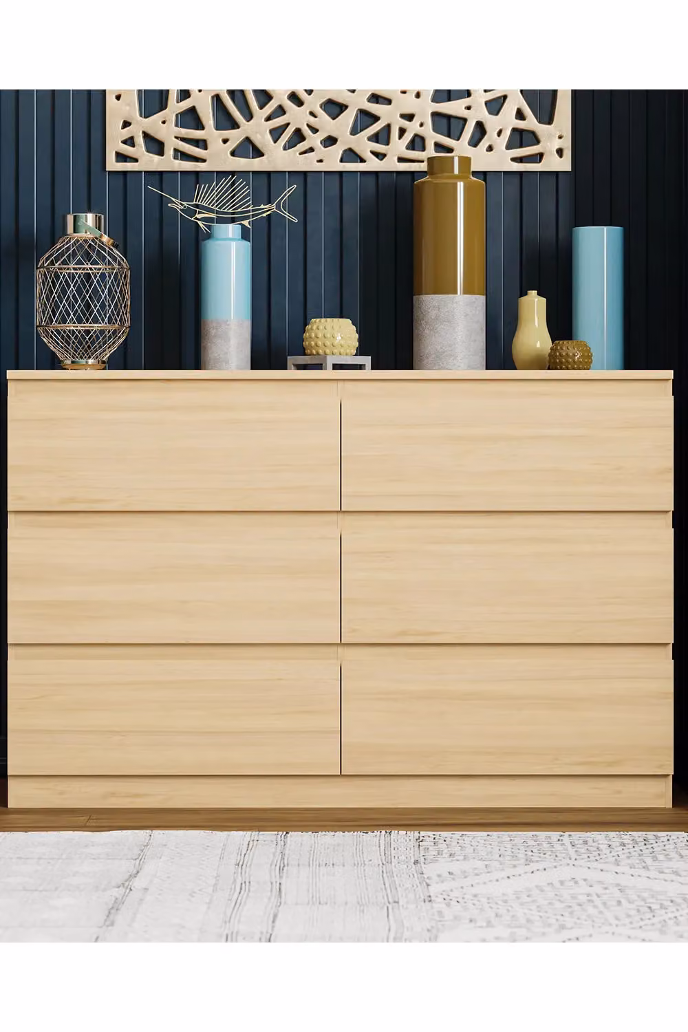 Vida Designs Denver 6 Drawer Chest of Drawers in Brown – 3
