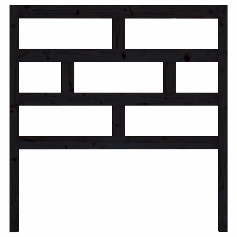 Berkfield Home Beautiful Black Solid Pine Wood Bed Headboard W/D/H: 106 x 4 x 100 cm – 3