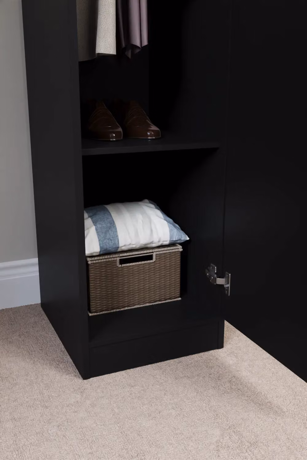 Vida Designs Riano 1 Door Wardrobe Storage Organiser in Black – 5