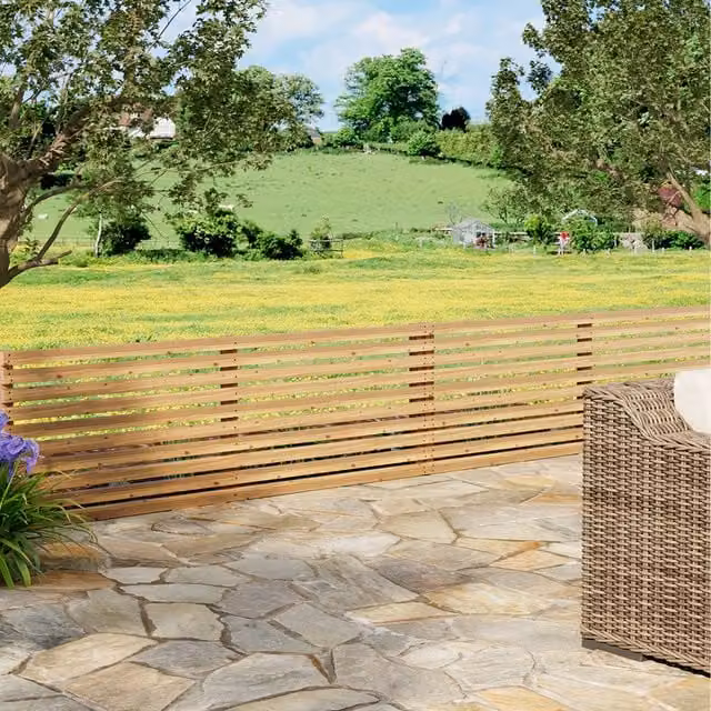 Lifeideas Untreated Wooden Garden Privacy Fence Board in Yellow, H: 180 cm, W: 60 cm