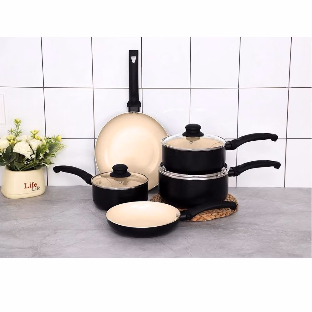 Havendro 8-Piece Non-Stick Marble Induction Cookware Set in Black – 2