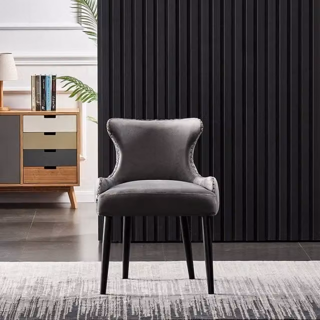 Life Interiors Oxford LUX Velvet Dining Chair in Dark Grey