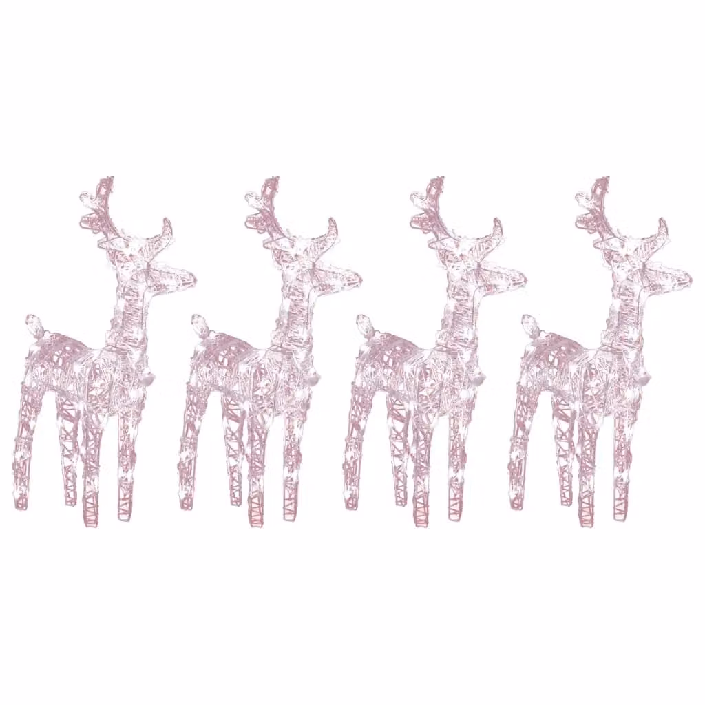 Berkfield Home Christmas Reindeers Set of 4, Warm White 160 LEDs, Acrylic – 2