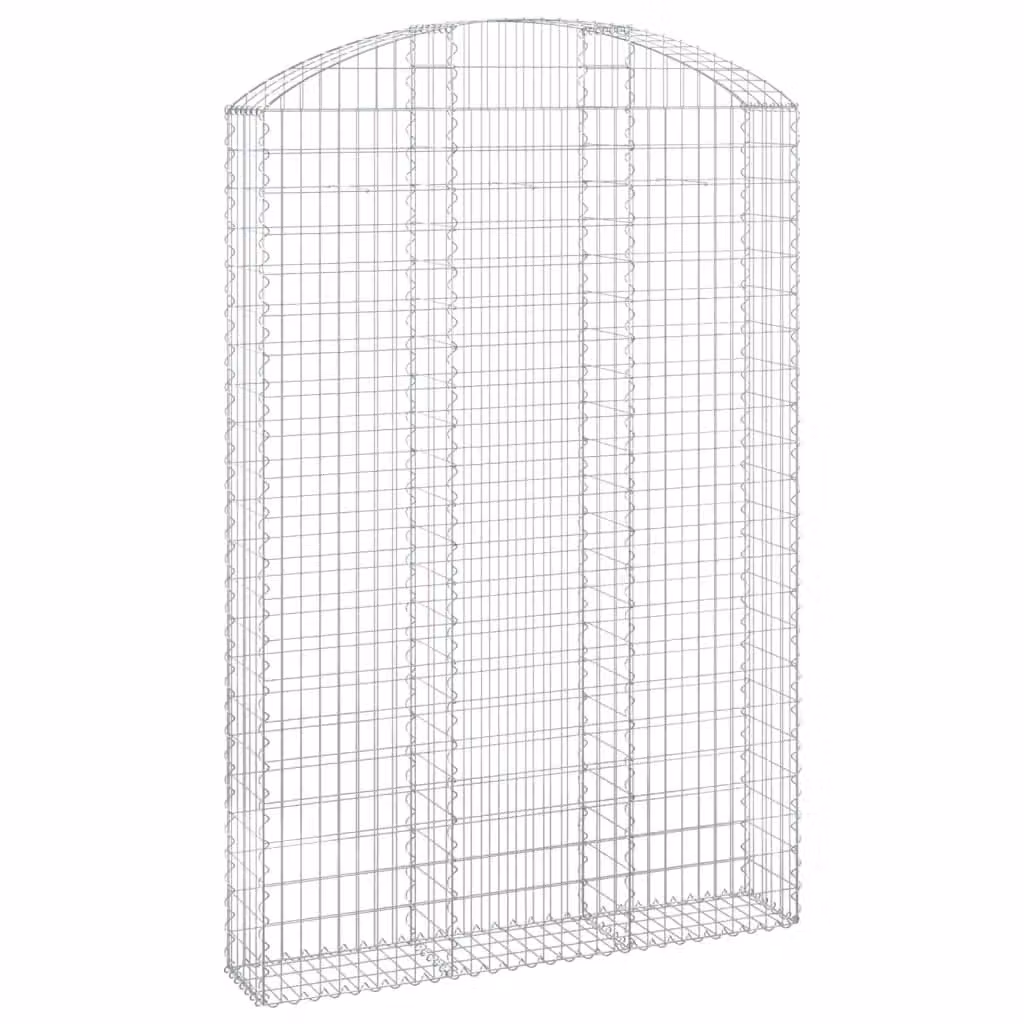 Berkfield Home Arched Gabion Basket in Silver Galvanised Steel, W: 150 cm, D: 30 cm, H: 220/240 cm – 2