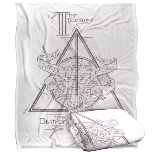 LOGOVISION Harry Potter Three Brothers Deathly Hallows Super Soft Fleece Throw Blanket, Multicolour, W: 152 cm, D: 127 cm
