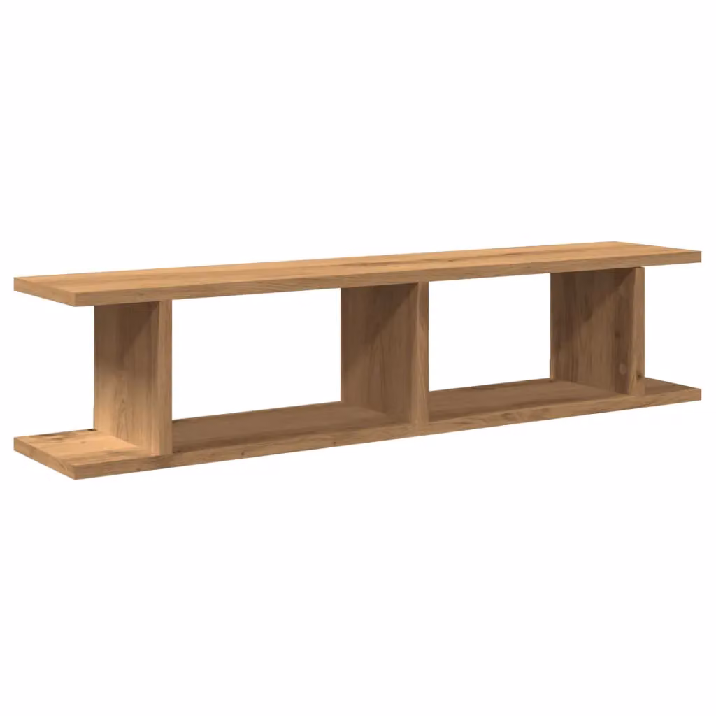 Berkfield Home Artisan Oak Wall Shelves, 2 Piece Brown Engineered Wood, W/D/H: 90 x 18 x 20 cm – 3