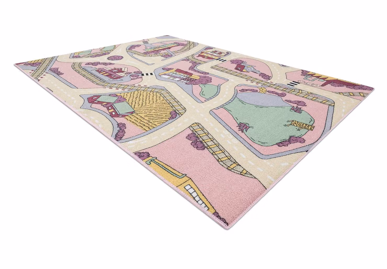 RugsX Rebel Roads Pink Kids Motif Rug, W: 95 cm, L: 133 cm – 2